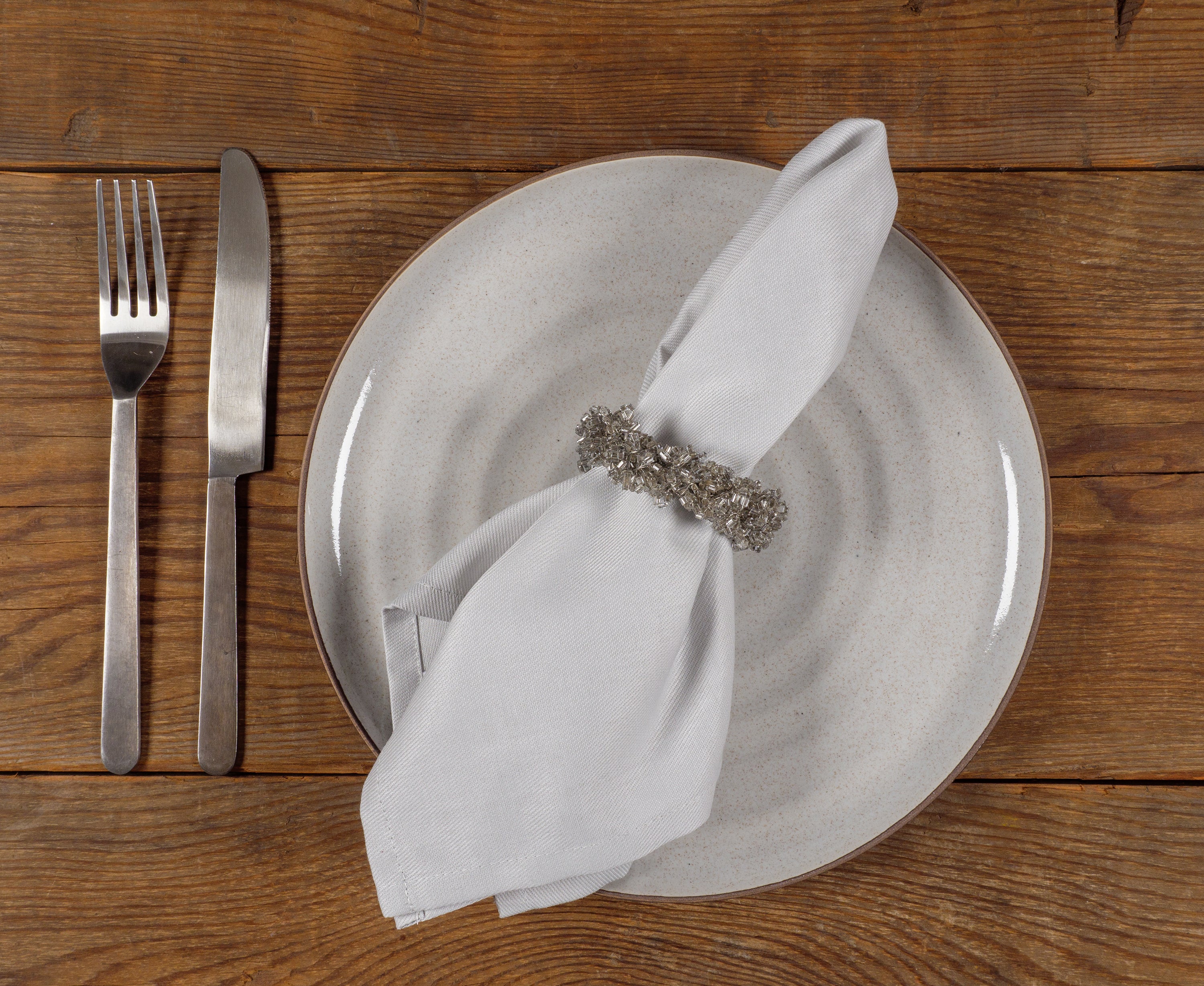 KAF Home Chateau Easy-Care Cloth Dinner Napkins, Set of 12 - Gray