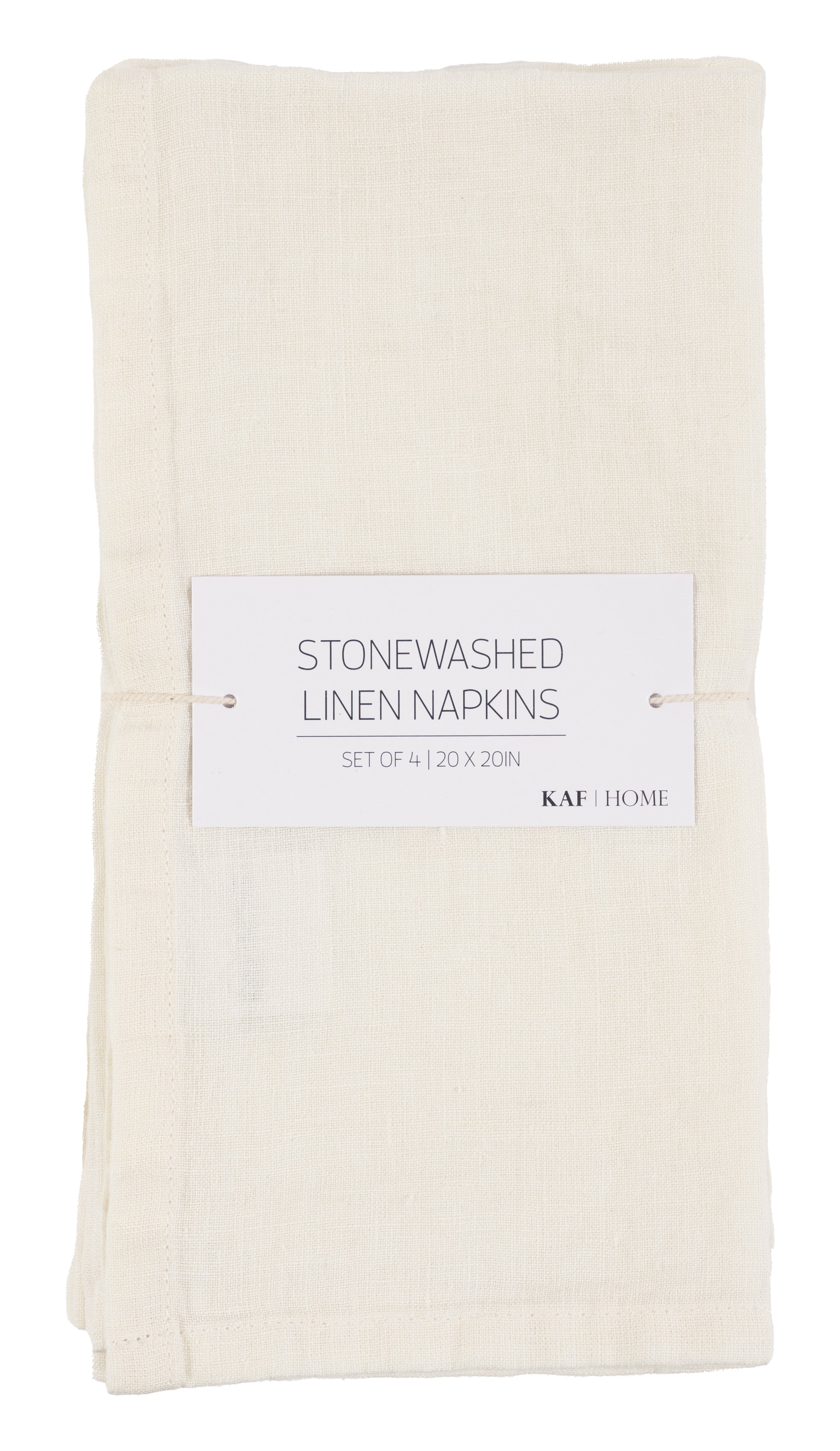 Hawkins New York Simple Stonewashed Linen Napkins, Set of 4 - White