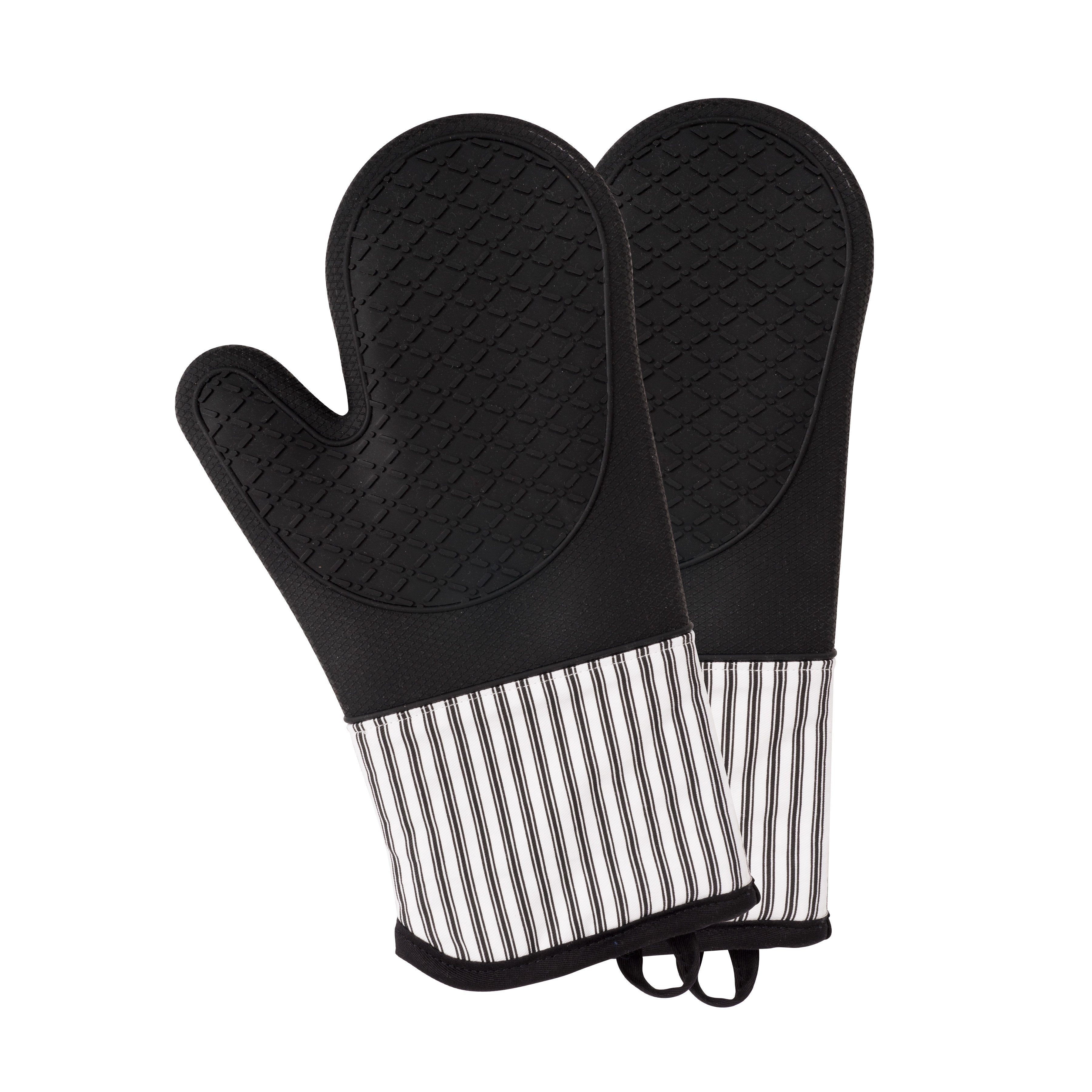 Metro Stripe Silicone Oven Mitt- Set of Two