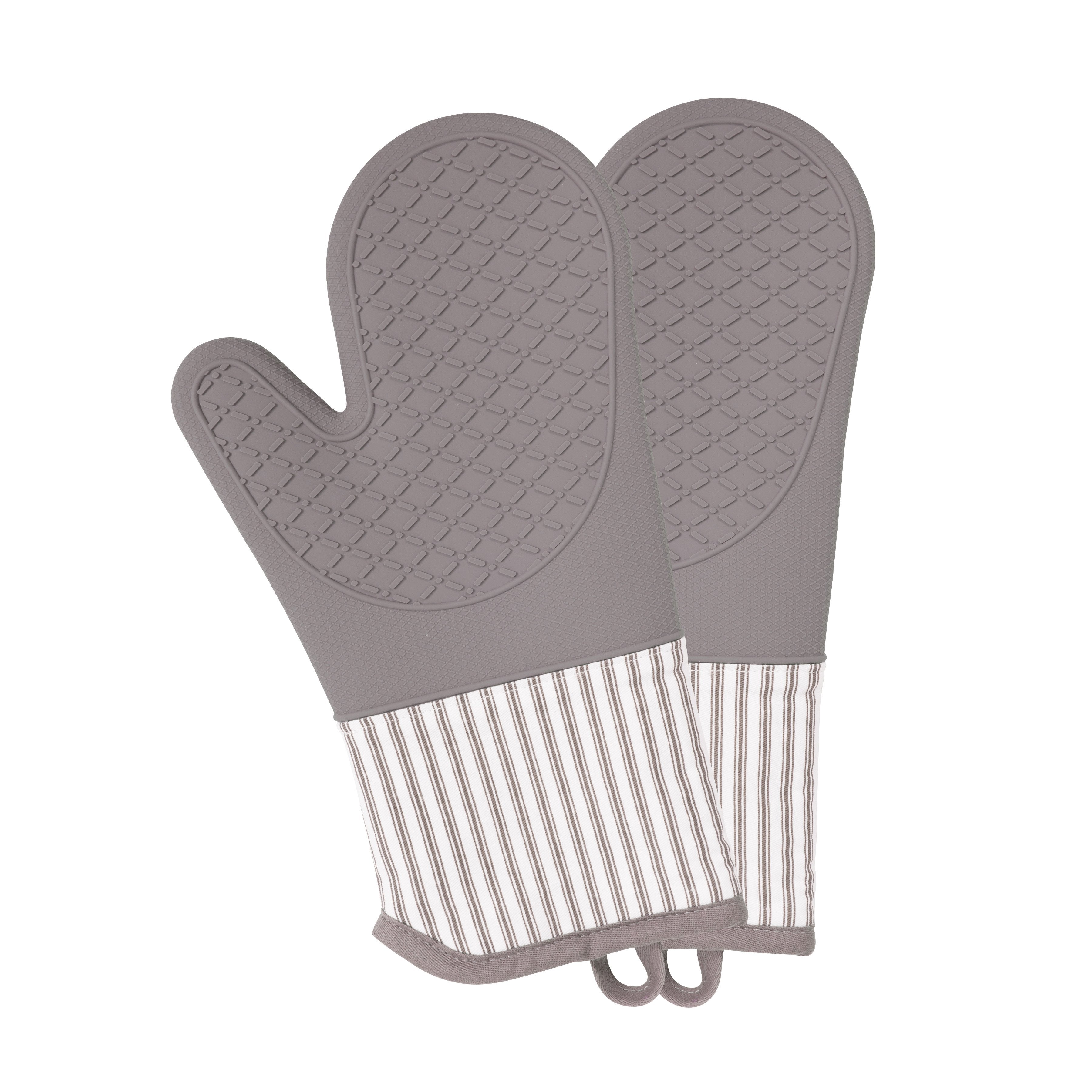 Metro Stripe Silicone Oven Mitt- Set of Two